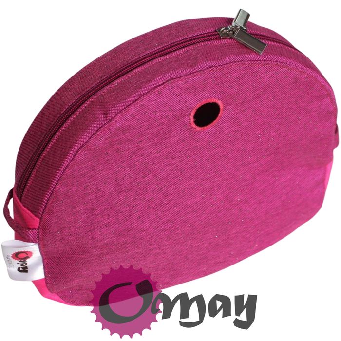 Różowy organizer do OBAG MOON LIGHT len róż brokat 2 kieszenie OMAY