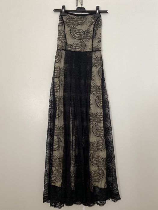 Vestido sem alças nude/preto S