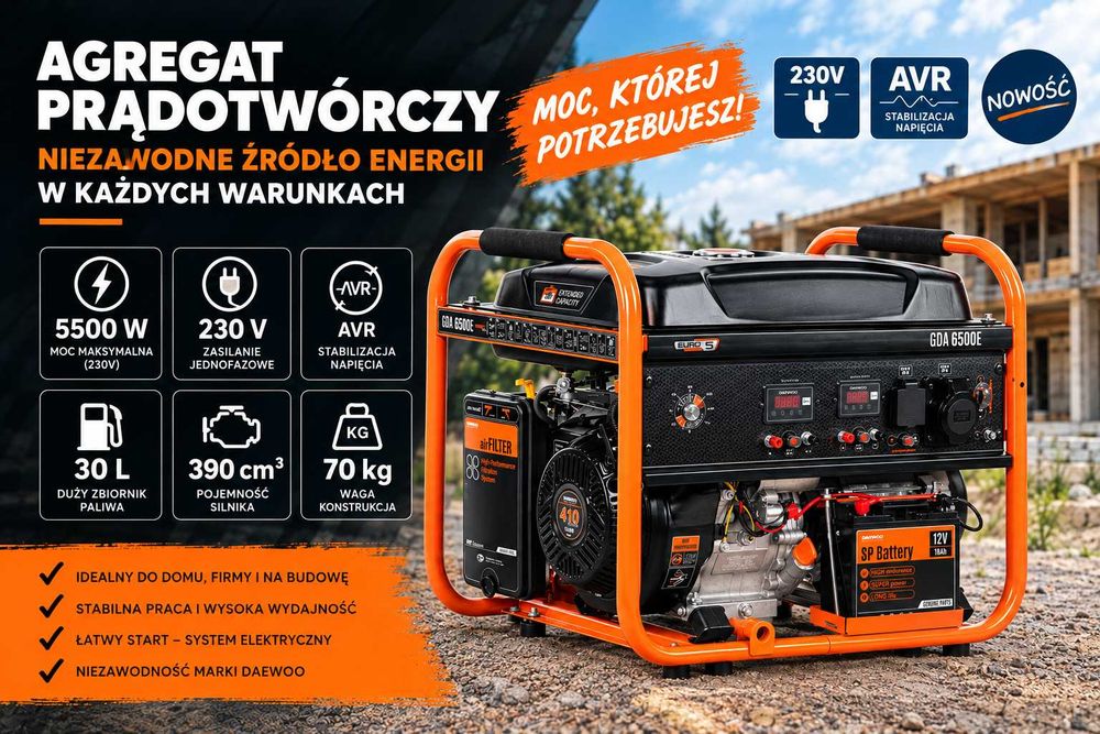 Wynajem agregatu prądotwórczego 5,5 kW