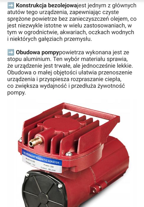 Pompa powietrza do pracy ciągłej .12V.3000L/h