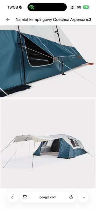 Namiot kempingowy Quechua Decathlon Arpenaz 6.3 fresh & black