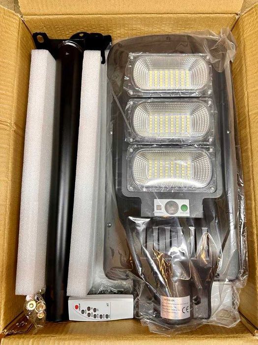 Lampa Solarna Uliczna LED 1200W czujnik ruchu+zmierzchu uchwyt GRATIS!