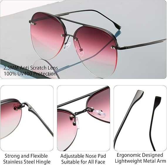 Okulary przeciwsłoneczne Aviator UV400 Gradient