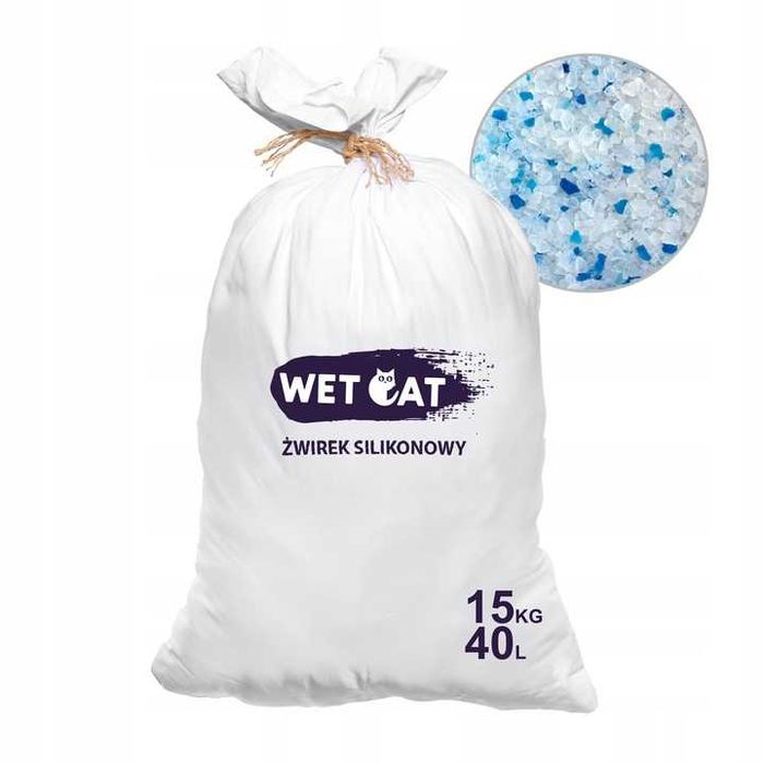 Żwirek silikonowy worek 15 kg dla kotka WETCAT