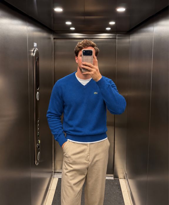 100 % вовна крутий светр Lacoste M/Onesize