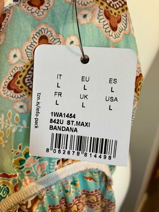 Nowa długa sukienka boho Tezenis wiskoza M/L bandana