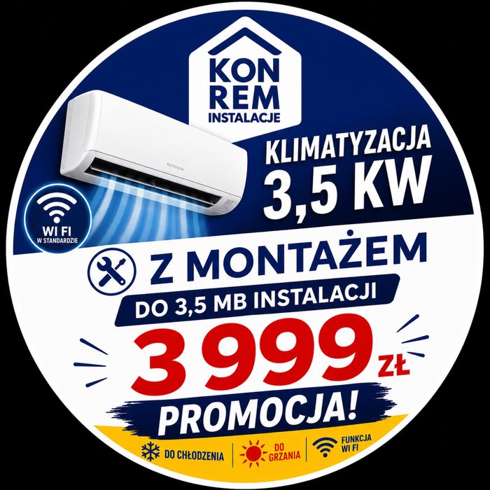 Montaż klimatyzacji kompleksowo NAJLEPSZA CENA Lublin