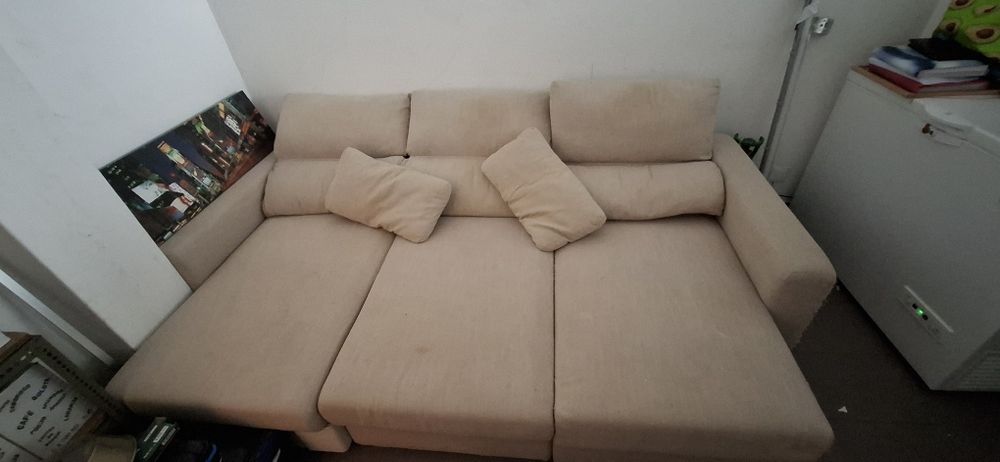 Sofá de tecido creme Ikea