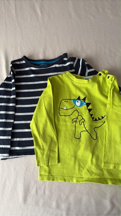 Dwie bluzki z długim rękawkiem 92 cm