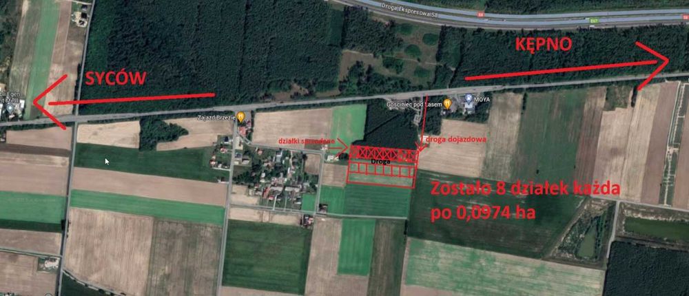 Działki budowlana w Brzeziu pod lasem 974m2