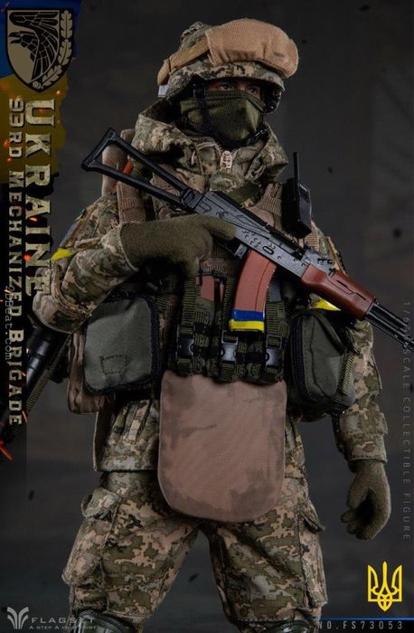 Фигурка 1/6 UKRAINE 93RD MECHANIZED BRIGADE flagset тип hot toys
