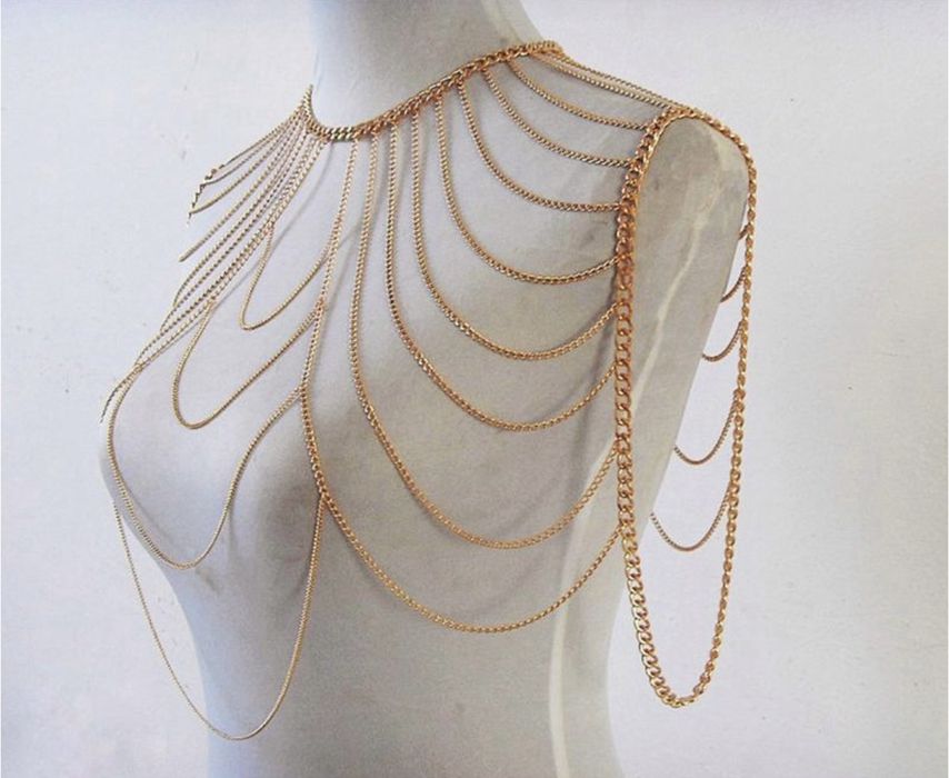 Ланцюжок цепочка на тіло плечі украшение с цепочки тела плечи плечей