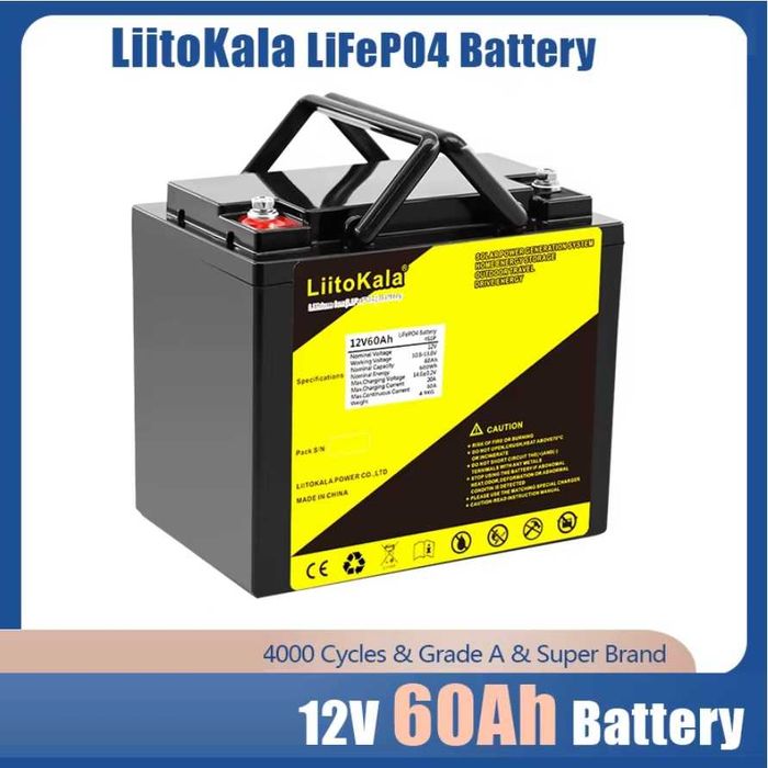 акумулятор LiFePo4 12v 60Ah LiitoKala 12в залізофосфатний