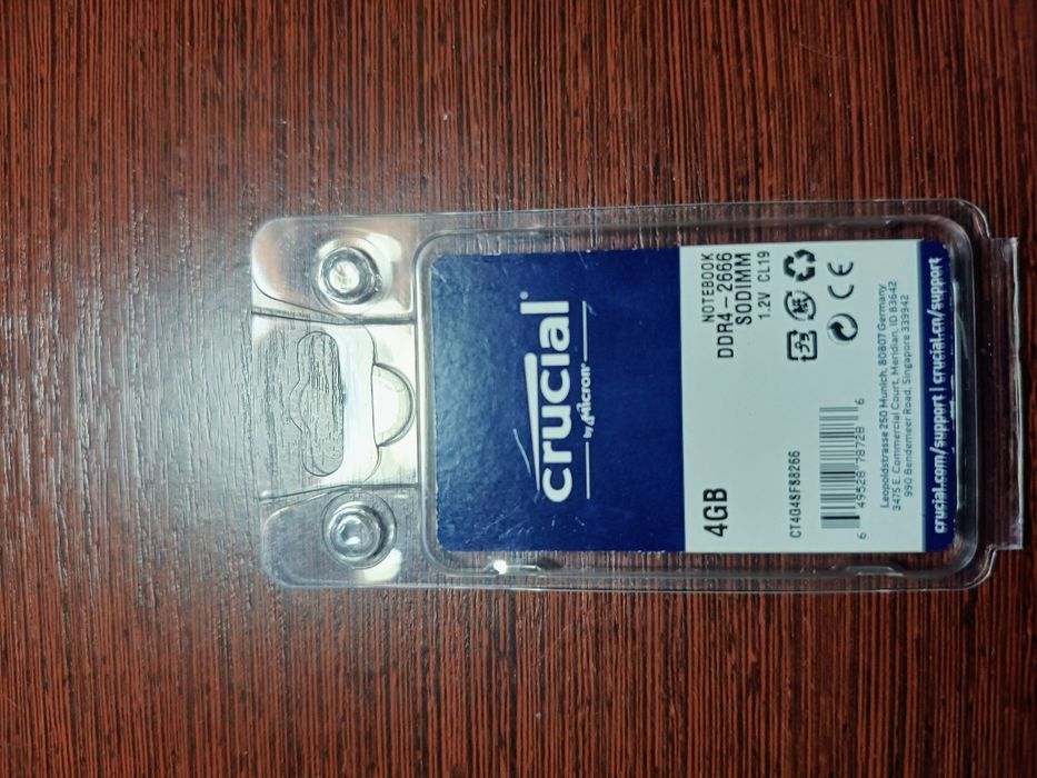 Оперативна пам'ять Crucial DDR4-2666 SODIMM 4GB CL19 CT4G4SFS8266.C8FF