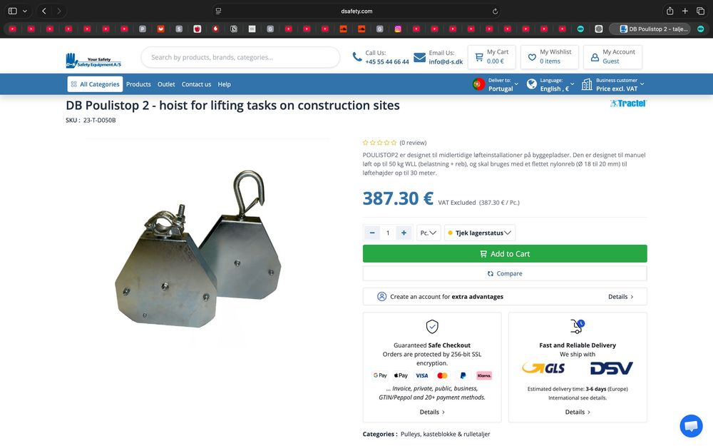 Roldana/Gancho de Elevação – 50 kg