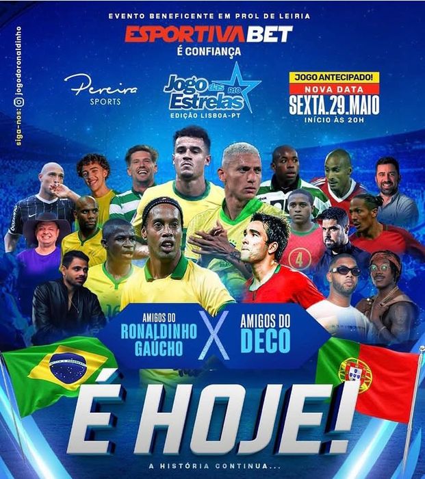 Ingresso do jogo amigos do Ronaldinho e Deco