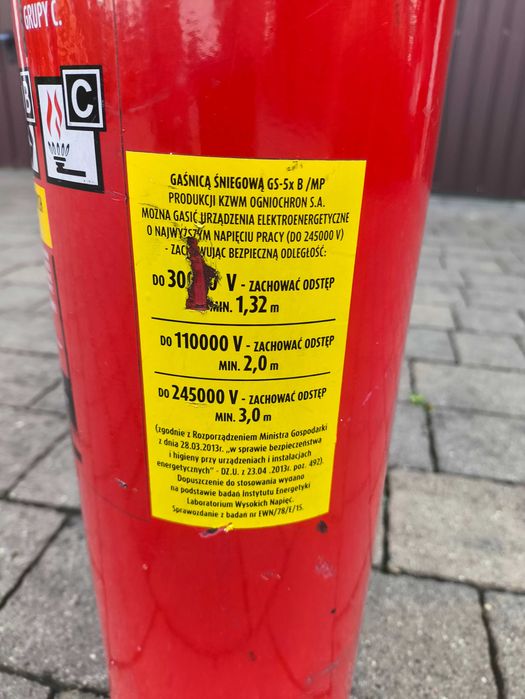 Gaśnica śniegowa 5kg CO2 - lub wymiana na butlę CO2