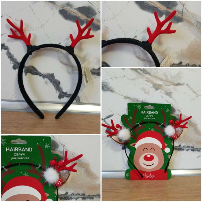 Обручи Ельф олень Світяться обручі рожки вушка зірочки капелюх