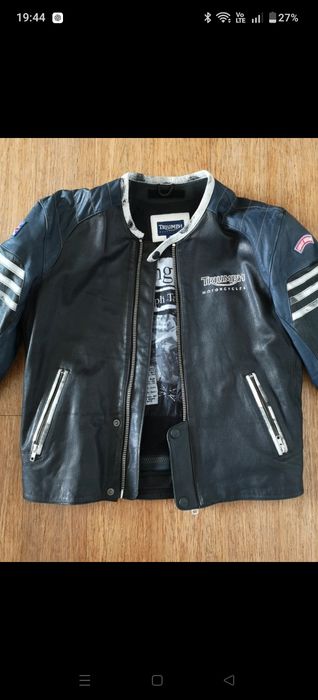 Kurtka motocyklowa nowa 42 52 skórzana 9 ochraniacze Triumph na motor motocyklówka