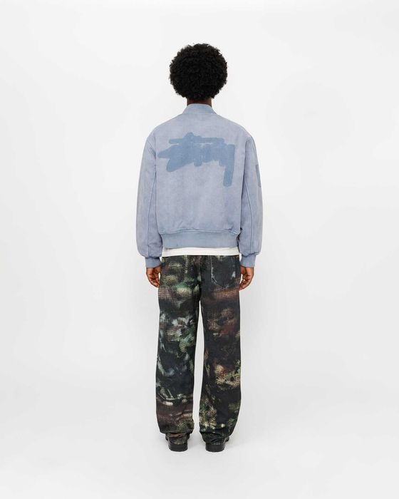 Куртка STUSSY Ghost Logo Canvas Varsity Jacket Blue