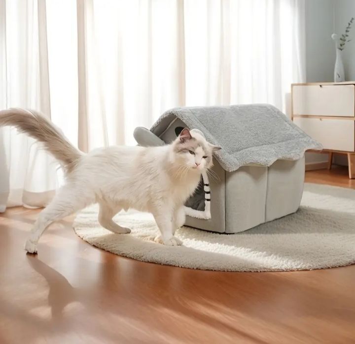 Casota cinzenta para cao / gato (nova)