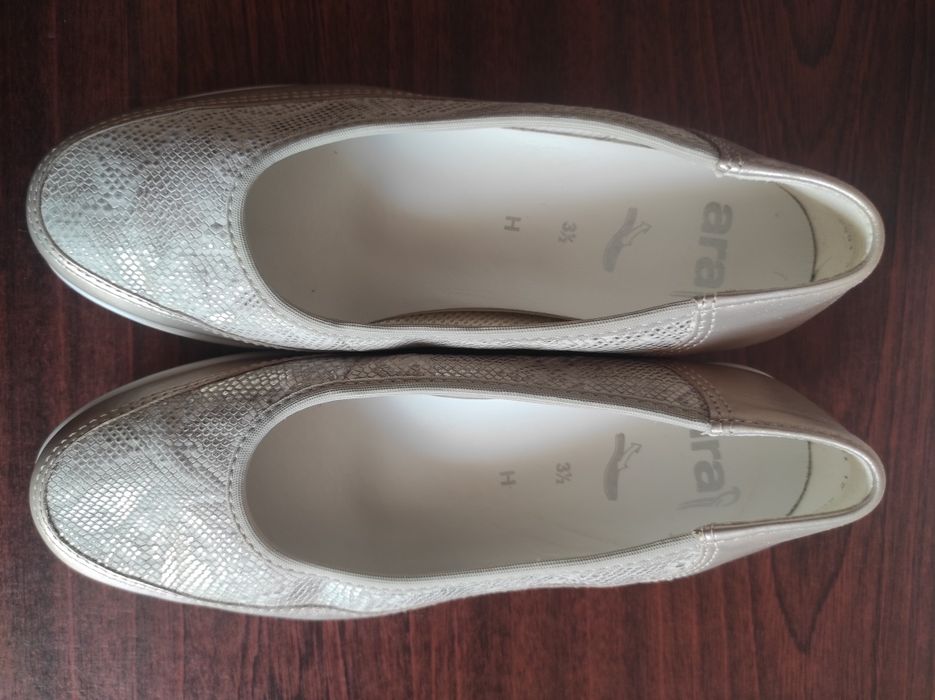 Buty ara rozmiar 36,5 baleriny na koturnie półbuty szeroka stopa skóra
