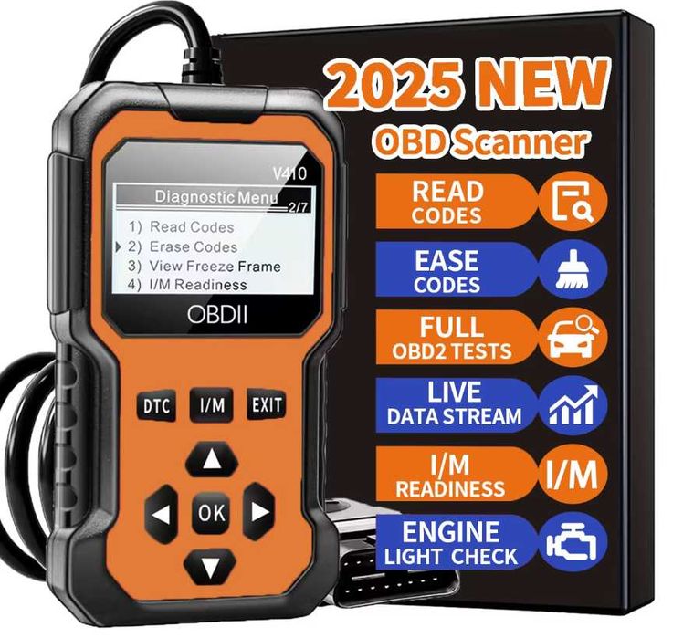 Skaner interfejs diagnostyczny elm327 samochodowy, z ekranem LCD, kasowanie błędów check engine, błędy silnika.
