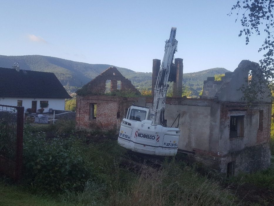 rozbiorki i wyburzeniowe, kruszywa koparka transport