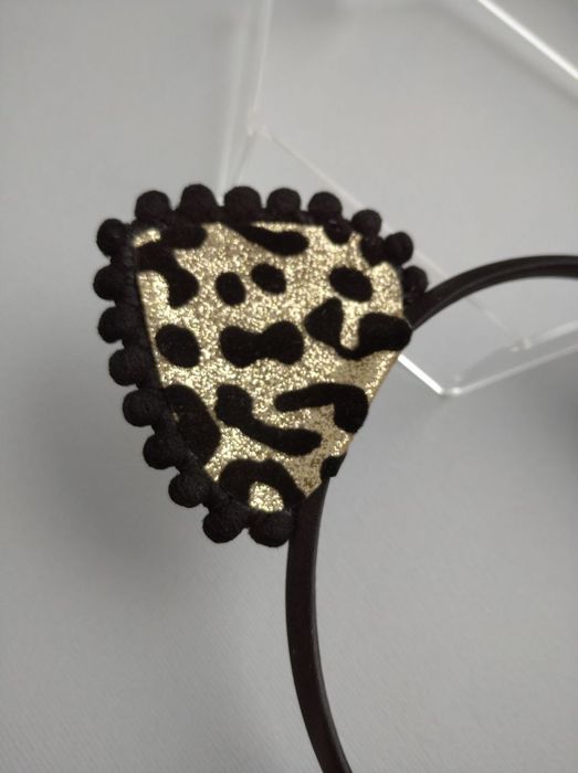 Обруч з вушками леопардовий вушка кішечки