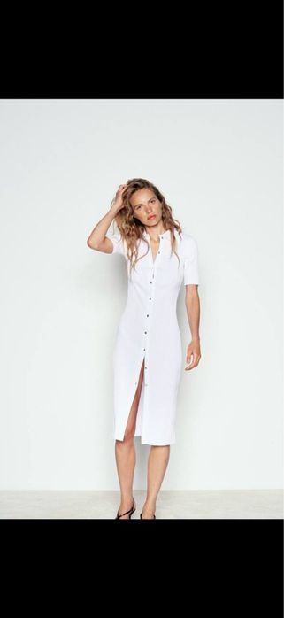 Біла сукня в рубчик  zara