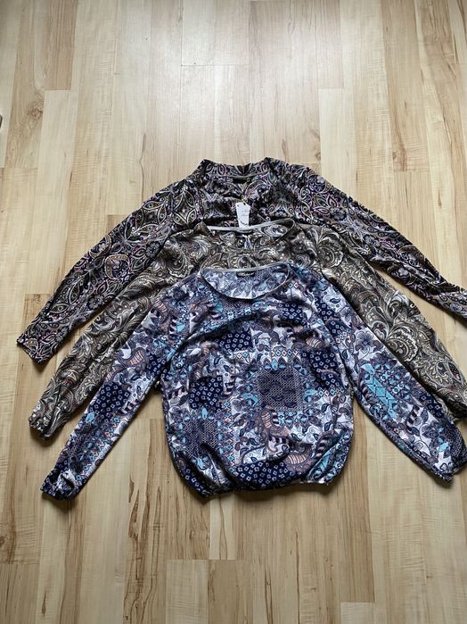 3 Nowe Bluzki Wiskoza 38/40