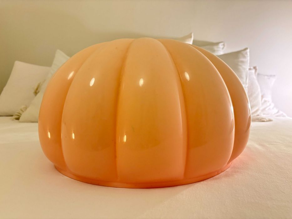 Vintage pink plastic lamp shade, Italian design.