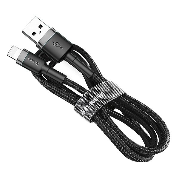 Kabel Baseus Cafule USB-A / Lightning 2.4A QC 3.0/1 m - czarno-szary