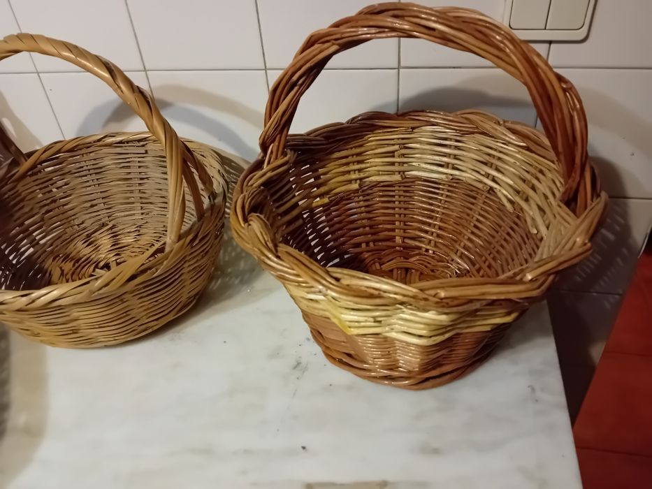 Conjunto de 4 Cestas em Verga Antigas