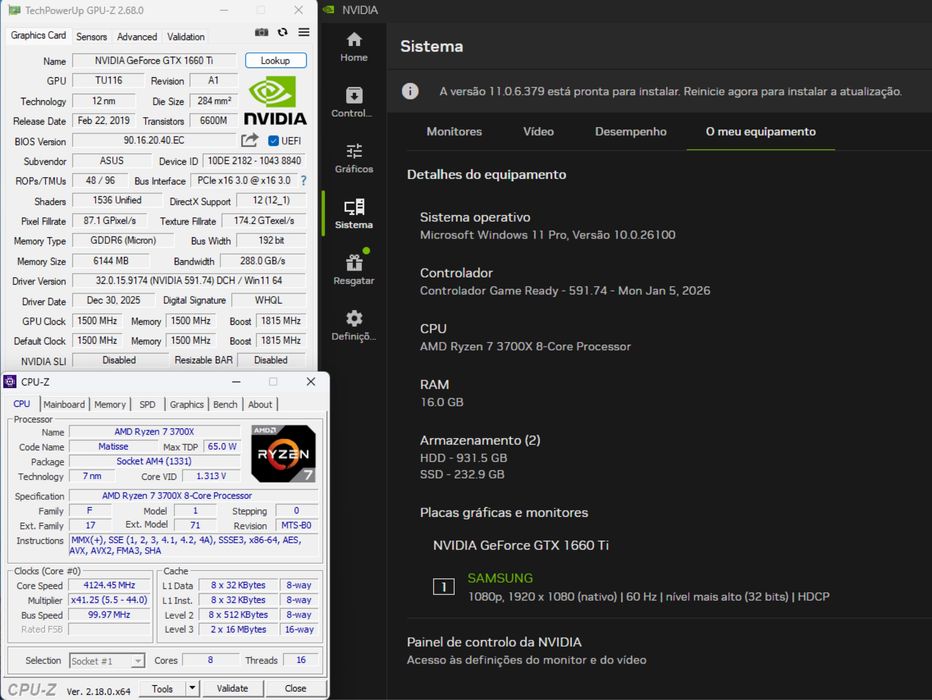 Computador Gaming RGB Branco- Ryzen 7 / GTX 1660 TI