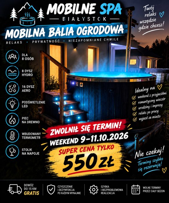 Balia Mobilna , ruska bania , bania mobilna - wynajem całoroczny