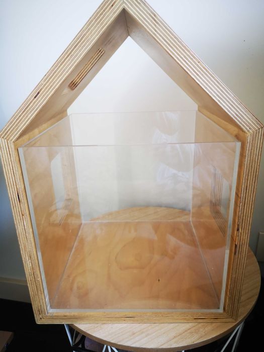 Aquário casa Decoração em Madeira e Acrilico