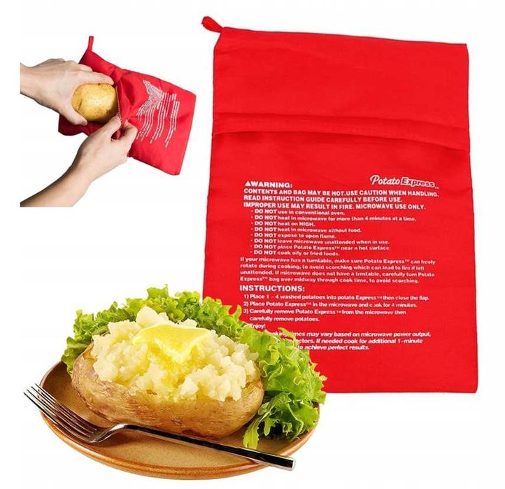 Torba do pieczenia ziemniaków w kuchence mikrofalowej, nowa