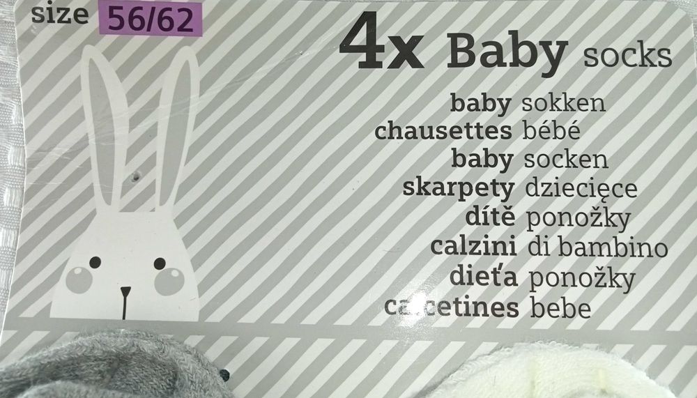 skarpetki niemowlęce 4 sztuki rozm 56/62