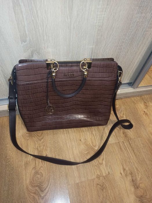 Torebka damska Kazar brązowa skórzana