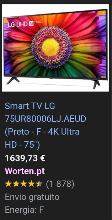 Smart TV LG 75R80006LJ.AEUD(preto -F-4K Ultra HD -75")