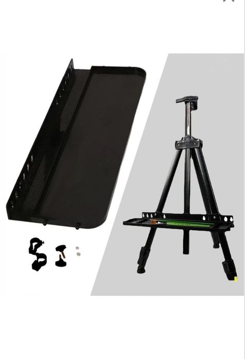 Мольберт металлический с полочкой для красок,кисточек и карандашей. Мо