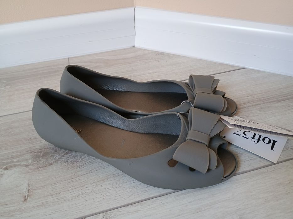 Buty damskie sandałki meliski szare r 37 38 23,5 cm balerinki