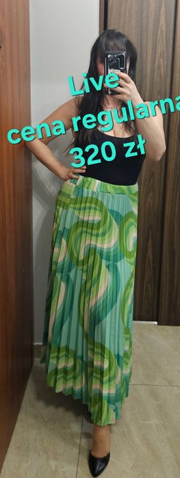 Zielona szmaragdowa plisowana spódnica Live