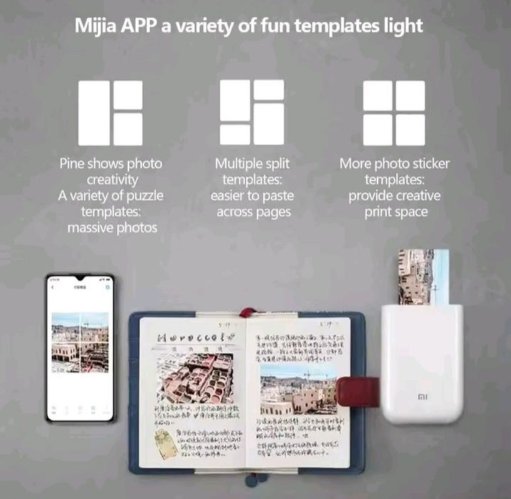 Impressora Fotográfica  portátil Xiaomi Mi + 20 Papéis Zink