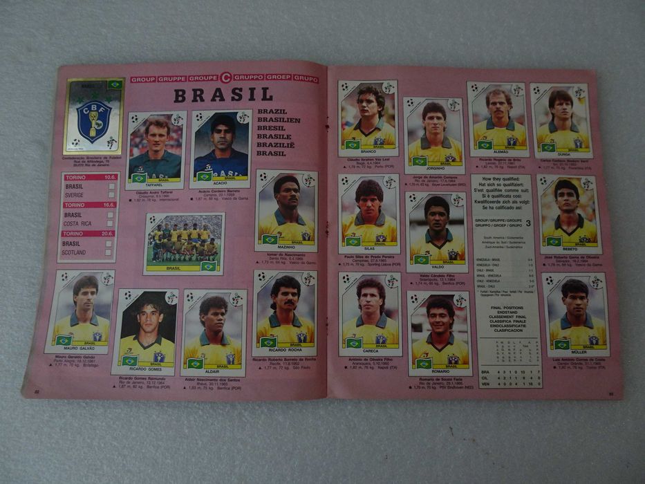 Caderneta de cromos Itália 90 - Panini (faltam 59 cromos)
