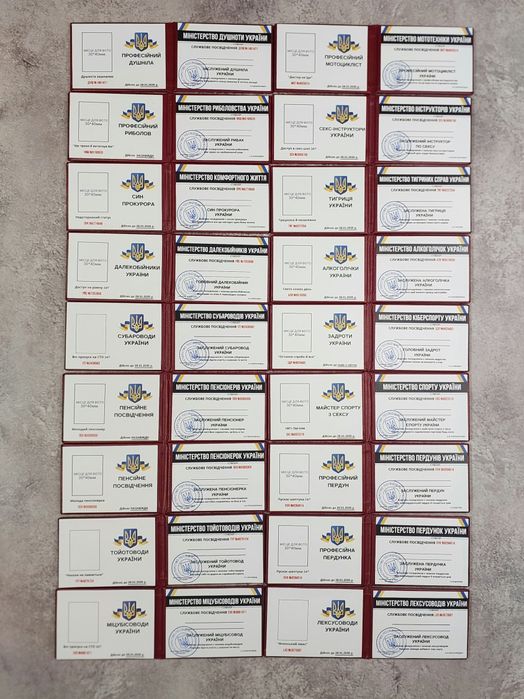 НАЛОЖКА, Сувенірні посвідчення, сувенирные паспорта, ксивы, темщик