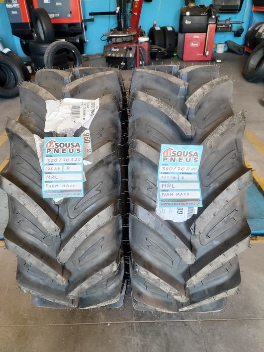 2 pneus de trator novos 320/70R20 MRL - Oferta da entrega