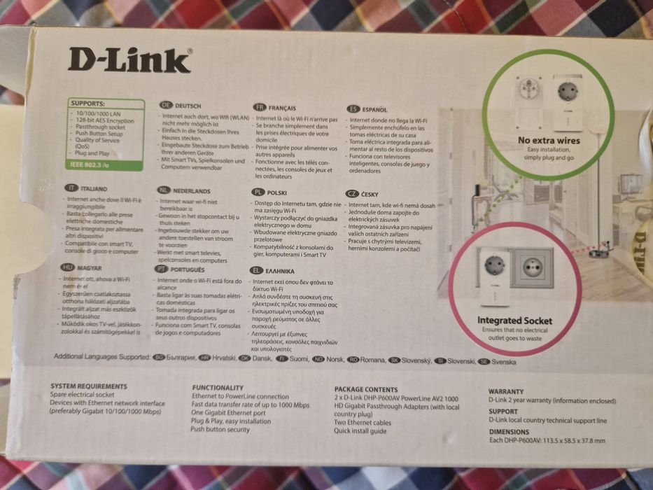 D-Link AV2 1000 HD Powerline Passthrough Starter Kit