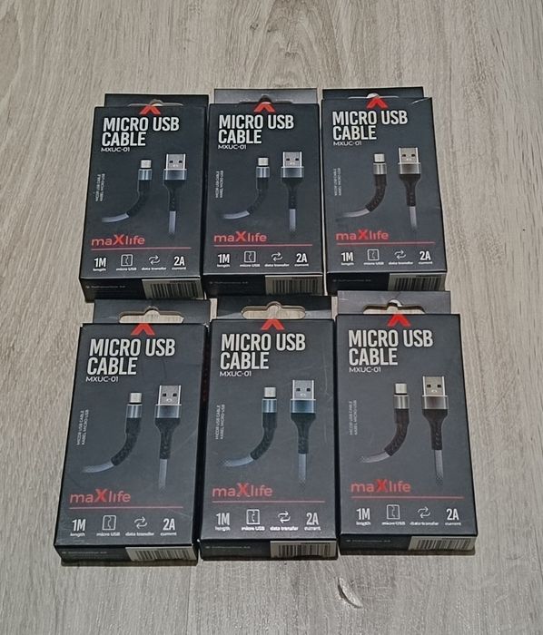 Kabel do ładowania Maxlife Micro USB Fast  Charge 2A MXUC-01 szary 1m